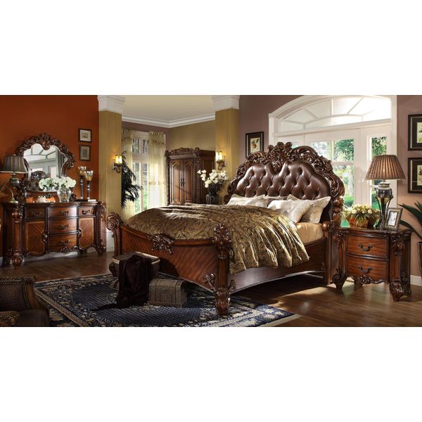 Cameretta Classica Letto Comodino Cassettiera Specchio Cassettiera Letti 5 Pezzi-image