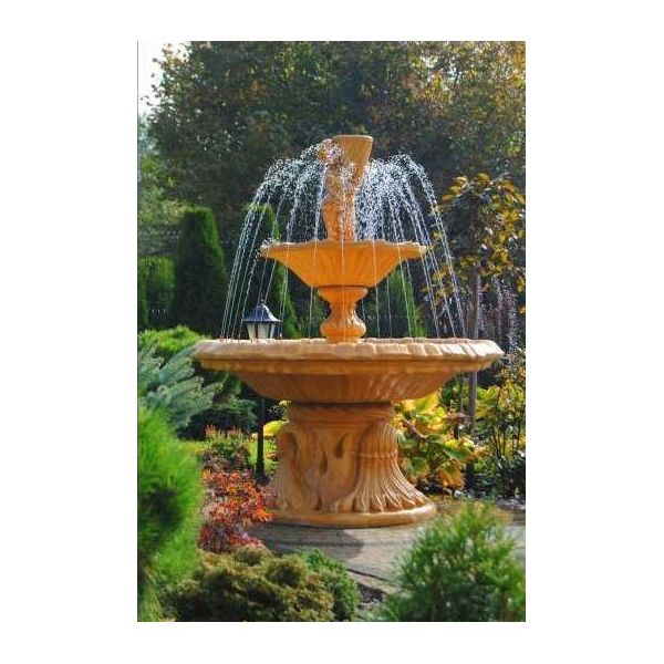 Fontana Rotonda 190 Cm Scultura In Pietra Da Giardino Decorazione Paesaggio Stagno Italia Carello-image