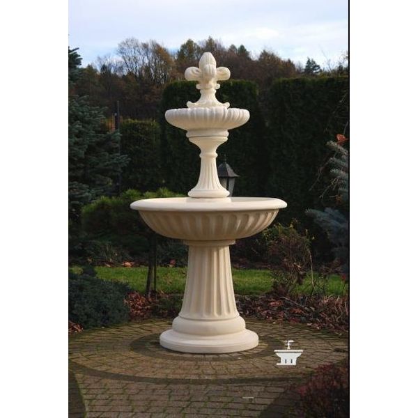 Fontana Rotonda 171 Cm Sculture In Pietra Da Giardino Decorazione Paesaggio Stagno Noemi 2-image