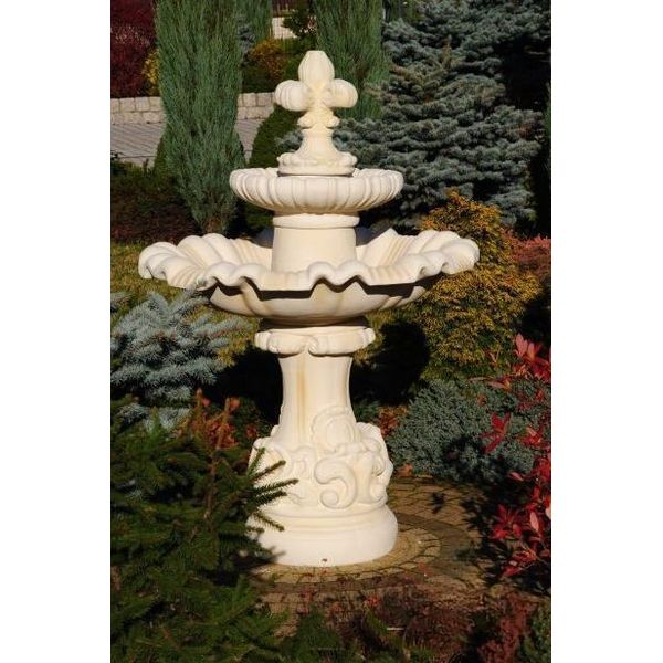 Fontana Rotonda 146 Cm Sculture In Pietra Da Giardino Decorazione Paesaggio Stagno Napoli-image