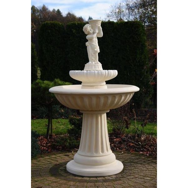 Fontana Rotonda 152 Cm Giardino Sculture In Pietra Decor Paesaggio Noemi Z Dzieckiem-image