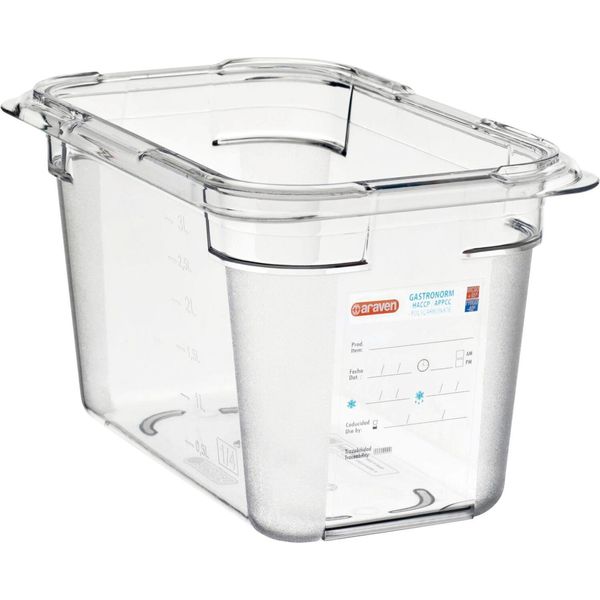 Contenitore Araven Gn 1/4, Policarbonato, Profondità: 150 Mm, Capacità: 1,6 Litri-image