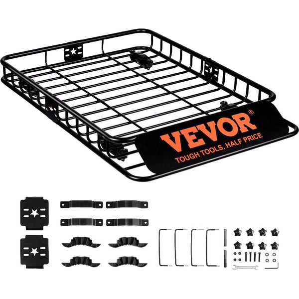 Cestello Portatutto Cestello Portatutto Universale 1175 X 915 X 114 Mm, Vassoio Portatutto Capacità Di Carico 90 Kg Portapacchi Portatutto Nero Per Campeggio, Barbecue, Viaggi In Auto Ecc.-image