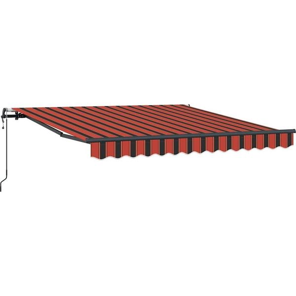 Vidaxl Tenda Da Sole Retrattile Arancione E Marrone 300 X 250 Cm In Tessuto-image