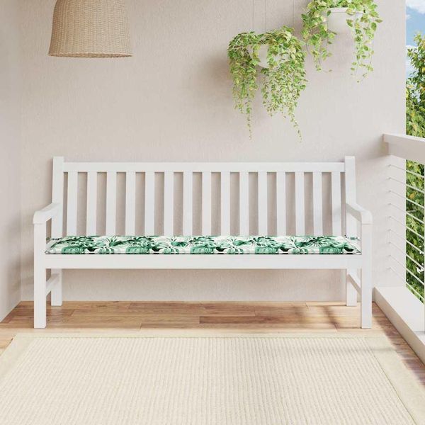 Vidaxl Cuscino Per Panca Motivo Foglie 150 X 50 X 3 Cm Tessuto Oxford-image