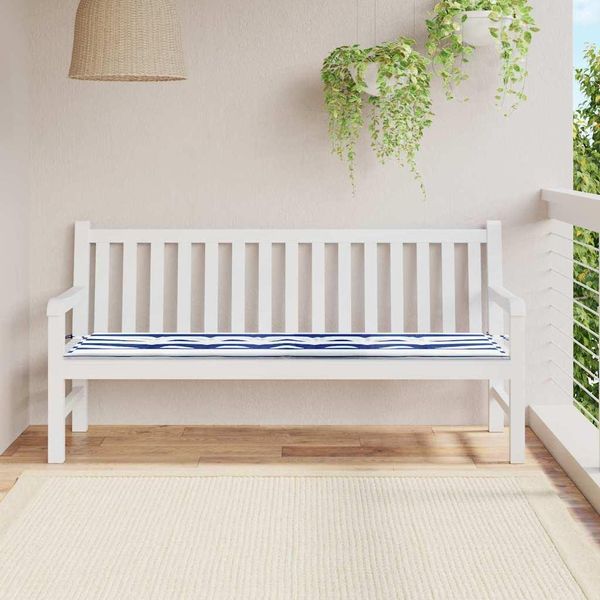 Cuscini Per Panca Da Giardino Stabli MöBel Blu E Bianco 180 X 50 X 4 Cm Tessuto Oxford - Cuscini Per Mobili Da Giardino CC1982938 1Pacco-image