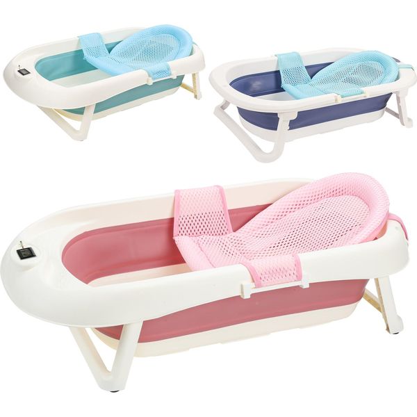 Bettizia Vasca Da Bagno Per Neonati Vasca Da Bagno Per Bambini Pieghevole Vasca Da Bagno Per Bambini Sensore Di Temperatura, Rosa-image