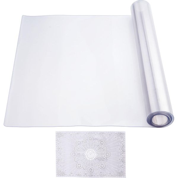 Succebuy Tovaglia In Plastica, 106,7 X 243,8 Cm, Protezione Da Tavolo Trasparente Di 1,5 Mm Di Spessore, Tappetino Da Scrivania In Pvc, Impermeabile E Facile Da Pulire Per Ufficio, Comodino-image