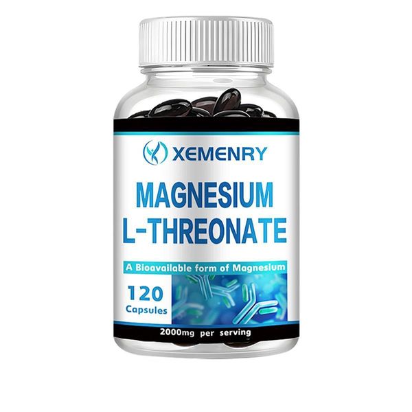 Magnesio L-Treonato 2000Mg (120 Capsule) Integratore Alimentare, Cervello, Nervi, Cognitivo, Memoria, Sonno-image