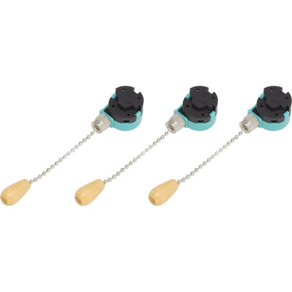 3Pcs Soffitto Luce Tirare Catena Interruttore 3 Velocità 4 Fili Ventilatore Soffitto Lampada Interruttore Per Soffitto Lampada Ventilatore Lampada A Parete Chrome-image