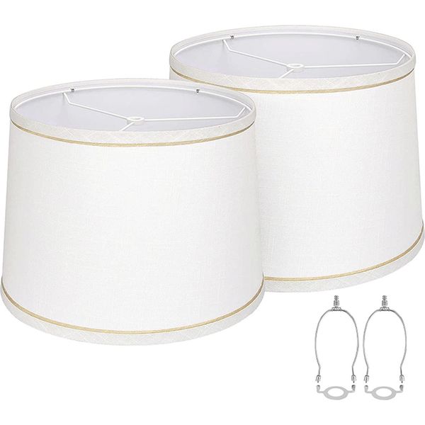 2 Set Di Paralume In Tessuto Per Lampada Da Tavolo Lampada Da Terra Stile Americano Paralume Con Paralume Arpa Stand E26 Uno Foro-image