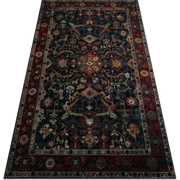 Tappeto Di Lana Polonia Verano Ornamento, Cadre Blu Scuro Azzurro 200X300 Cm-image