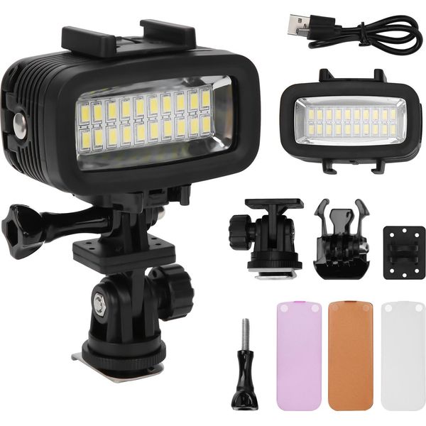 40M Fotografia Subacquea Riempire Leggero Impermeabile Fotocamera Subacquea Led Video 5500K-image