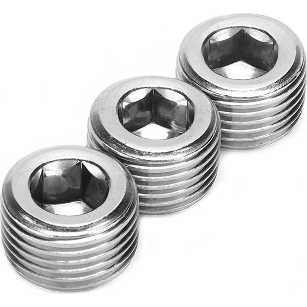 3Pcs 1/2In Npt Tubo Tappi Filettatura Maschio Si Ferma Per Tappi Esagonali Interni - Accessori Auto-image