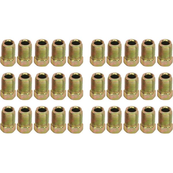 30Pcs Connettori Linea Freno 3/8 Di Pollice 24 Filettatura Metallo Robusto Unione Per 3/16 In Tubo-image