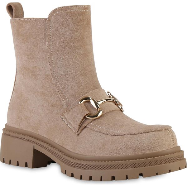 Van Hill Stivaletti Classici Leggermente Foderati Da Donna Scarpe Con Suola Profilata 841821, Colore: Khaki, Taglia: 36-image