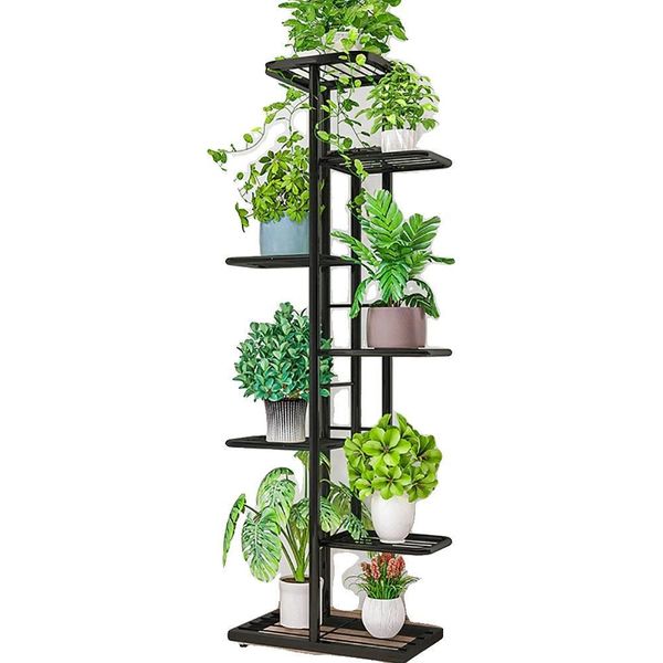 Supporto Per Piante, Design A 7 Livelli, Adatto Per Uso Interno Ed Esterno, Grigio Scuro-image