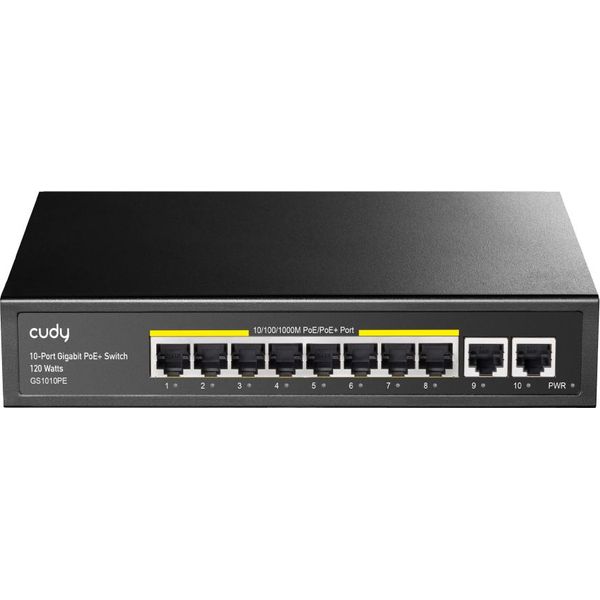 Cudy GS1010PE Network Switch Gigabit Ethernet (10/100/1000) Power Over Ethernet (Poe) Black-image