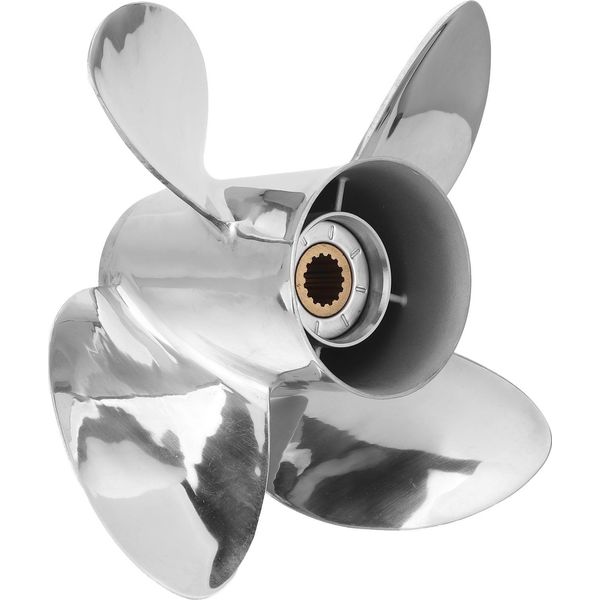 Elica Fuoribordo A 4 Pale In Acciaio Inox 13 X 19 Rh Pitch Per Motore Yamaha 50-130 Hp-image