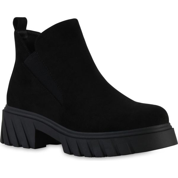Van Hill Stivaletti Classici Leggermente Foderati Da Donna Scarpe Con Suola Profilata 841831, Colore: Nero, Taglia: 37-image