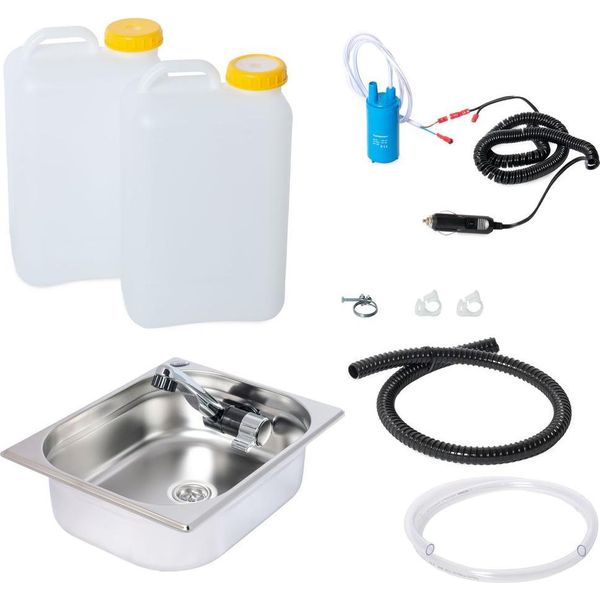 Kit Lavello Da Campeggio 12V Lavabo Lavello 325X265X100Mm Integrato 19 Litri T4 T5 T6-image
