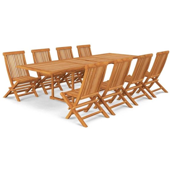 Syfax™ Set Da Pranzo 9 Pz In Legno Massello Di Teak-image