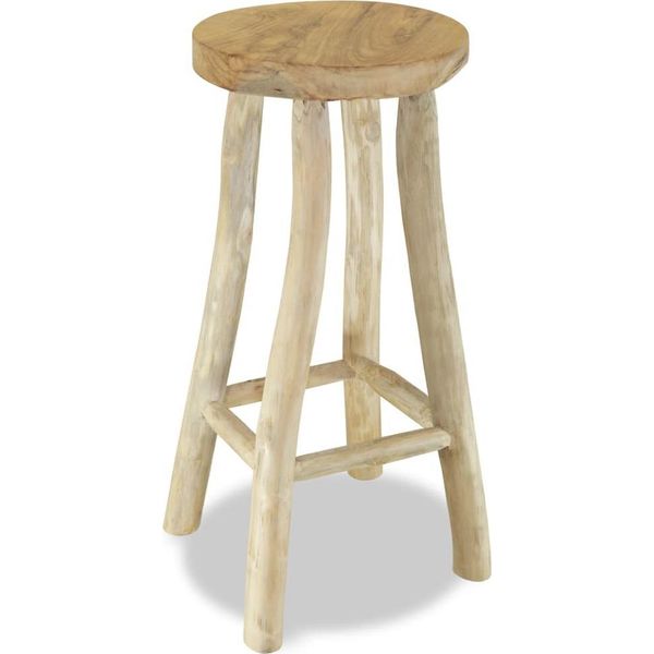 The Living Store Sgabello Da Bar In Legno Massiccio Teak-image