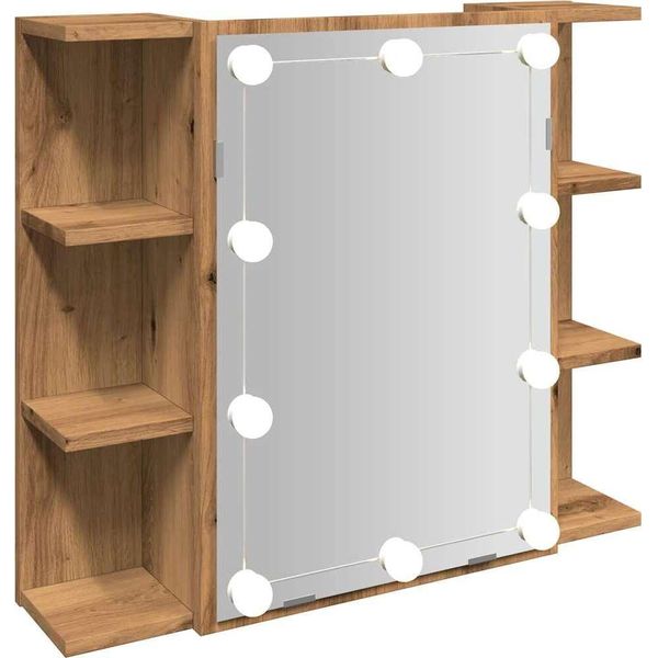 Syfax™ Mobile A Specchio Con Led Rovere Artigianale 70X16,5X60 Cm-image