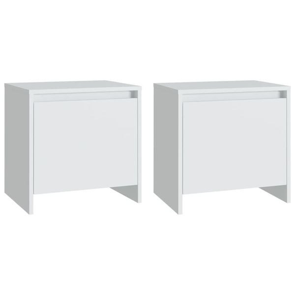 Syfax™ Comodini 2 Pz Bianchi 45X34X44,5 Cm In Truciolato-image