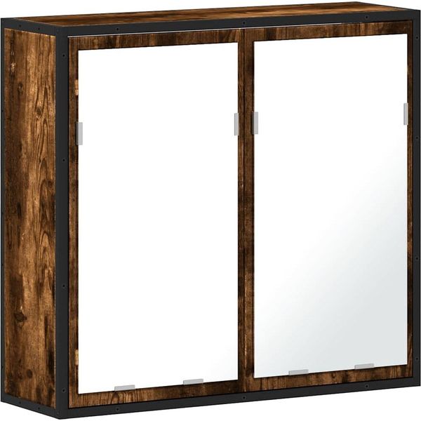 Syfax™ Mobile Bagno Specchio Rovere Fumo 65X20X60 Cm Legno Multistrato-image