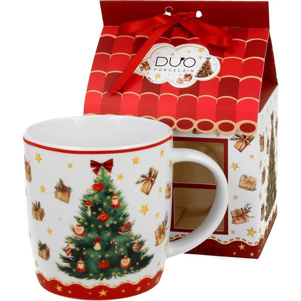 Tazza In Porcellana In Confezione Regalo Albero Di Natale 3-image