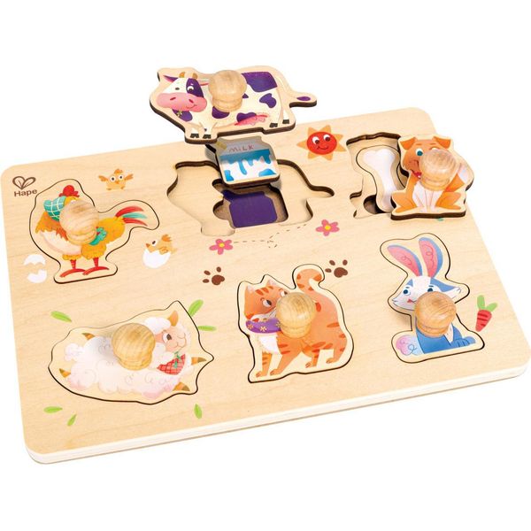 Hape Puzzle In Legno Della Fattoria Giocattolo Educativo A Partire Da 24 Mesi-image