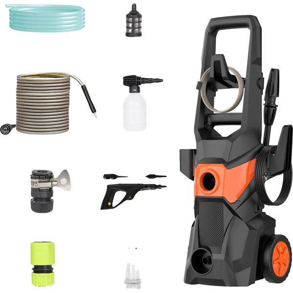 Idropulitrice Elettrica, Potenza 1500W, Pressione 135 Bar, Arancione-image