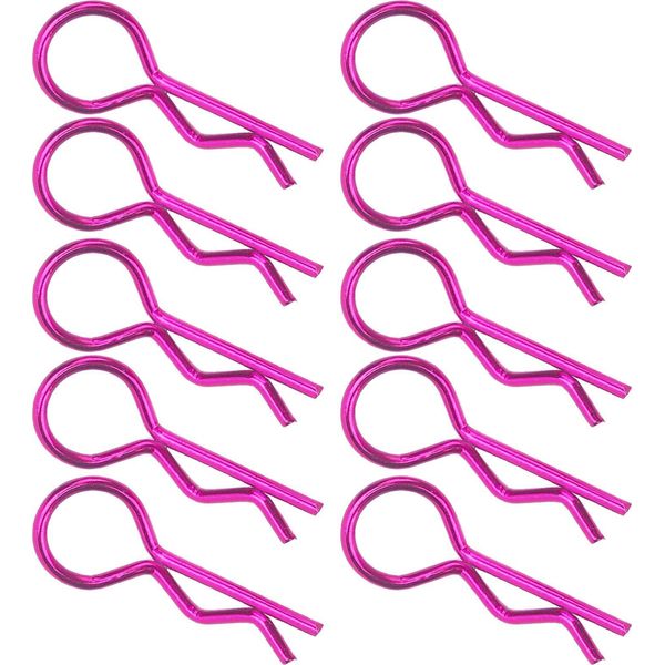 10Pcs Rc Car Shell Clip Rshape Metallo Corpo Clip Perni Per 1/5 1/6 1/8 1/10 Rc Car (Viola)-image