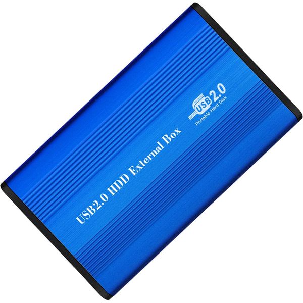 USB2.0 A Ide Hard Disk Case 2.5'' Ide Hdd Enclosure Portable Hard Disk Box Aluminum Alloy Hdd Enclosure Blue (Not Inclube Hard Disk)-image