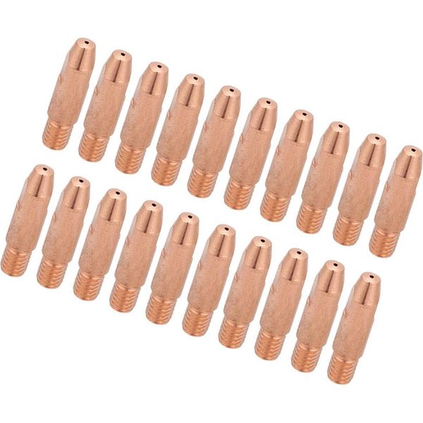 20Pz Punta Di Contatto In Rame M6 Per Torcia Di Saldatura Mig/Mag Binzel 24KD (1,0 Mm)-image