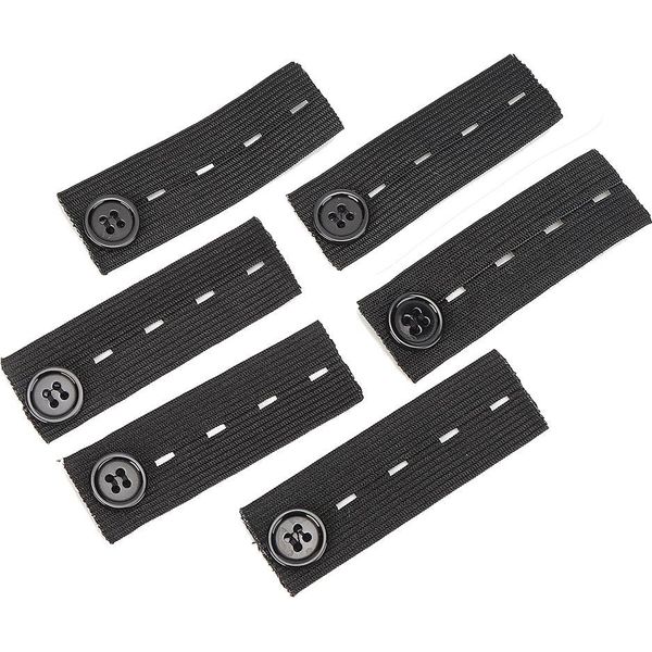 Fibbia Di Estensione Della Cintura, Cintura Premaman Regolabile, Bottone, Elastico, Bottone Di Estensione, Nero-image