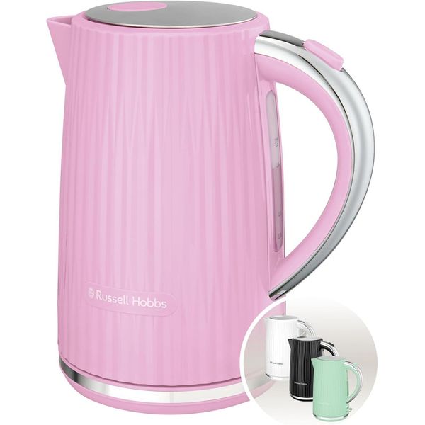 Bollitore Eden Raspberry Da 1,7L Dal Design Retrò Con Accenti In Acciaio Inossidabile, Filtro Anticalcare, Apertura Del Coperchio Con La Semplice Pressione Di Un Pulsante, Indicatore Del Livello Dell'acqua, Senza Bpa, Base A 360°-image