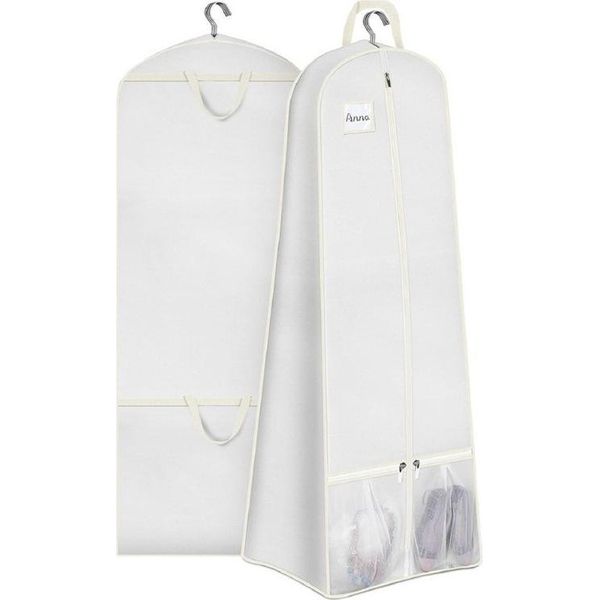 Inf Custodia Antipolvere Pieghevole Per Abiti Da Sposa In Tessuto Non Tessuto Bianco-image