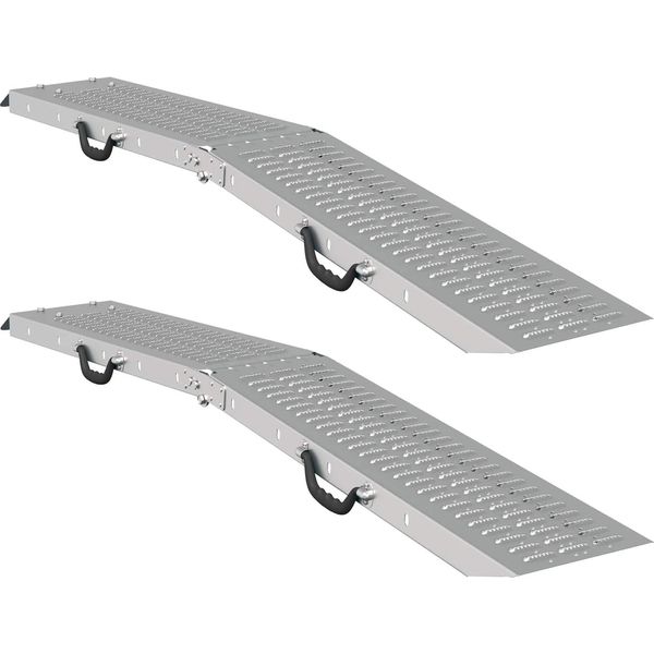 Vidaxl Rampa Di Carico 2 Pezzi Argento 166 X 22,5 X 4,5 Cm Acciaio Zincato-image