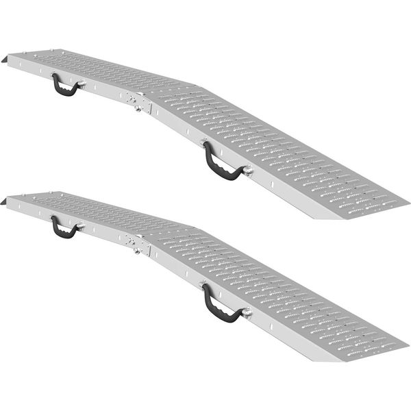 Vidaxl Rampa Di Carico 2 Pezzi Argento 185 X 22,5 X 4,5 Cm Acciaio Zincato-image