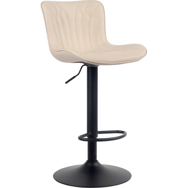 Sgabello Da Bar - Sgabello Da Passeggio - Elevato Comfort Di Seduta, Regolabile, Robusto E Di Classe | Colore: Crema | Materiale: Pelle Finta-image