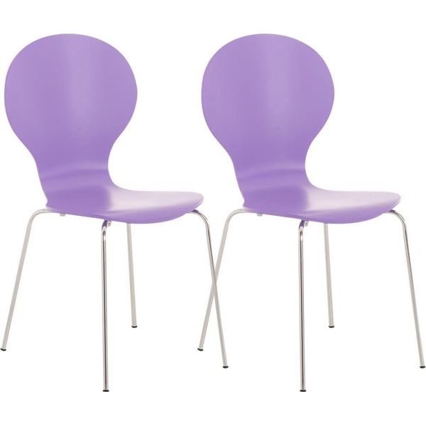 2X Sedie Per Visitatori Impilabili - Seduta Ergonomica - Design Salvaspazio | Colore: Viola-image