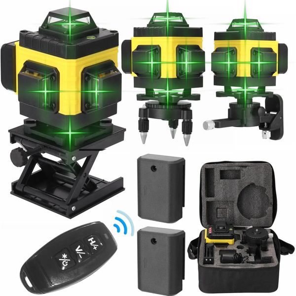 Dispositivo Di Livellamento Laser 4D Tipo11, 16 Linee Verticali/Orizzontali, 3° Autolivellamento, Multifunzione, Batteria Ricaricabile Agli Ioni Di Litio, Marrone-image