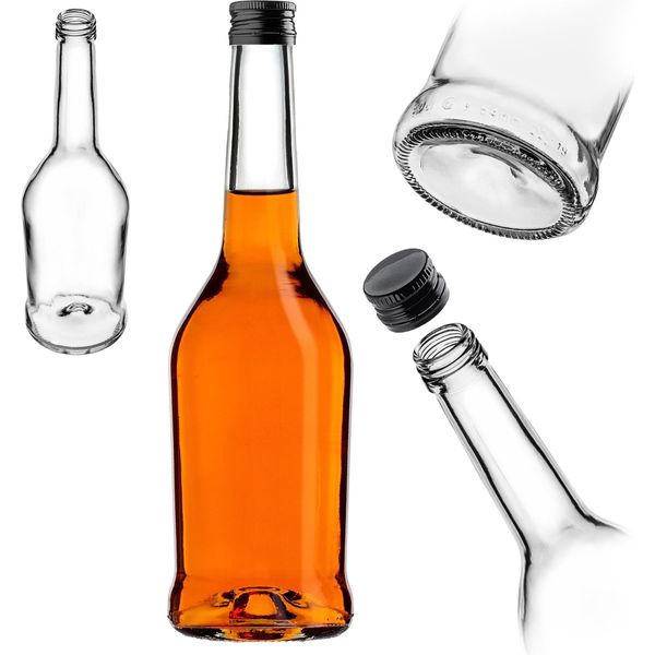 Bottiglie Per Liquore Kadax 500Ml, 1 Pezzo, Bottiglie Vuote Per Il Riempimento Di Olio, Aceto, Liquore, Vino E Grappa, Bottiglie Di Vetro, Bottiglie Di Grappa, Bottiglie Di Succo (Nero)-image