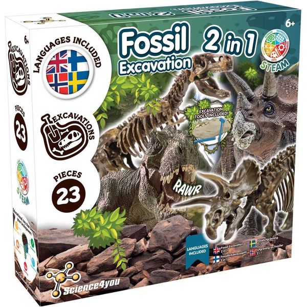 Kit Di Scavo Di Fossili Di Dinosauro: T-Rex E Triceratopo-image