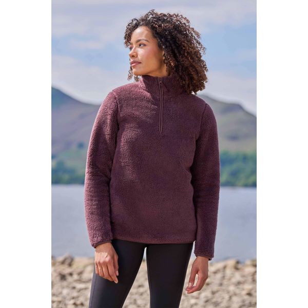 Mountain Warehouse - Top In Pile Con Zip Corta Da Donna MW1463 (44 It) (Marrone)-image