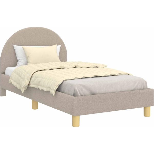 Vidaxl Struttura Letto Per Bambini Con Testiera Grigio Chiaro 80 X 160 Cm In Pelle Di Pecora-image
