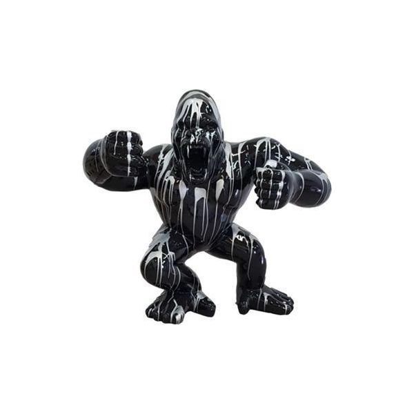 Scultura Moderna Gorilla Nero Decorazione Decorativa Figura Statue Giardino 120X40Cm-image