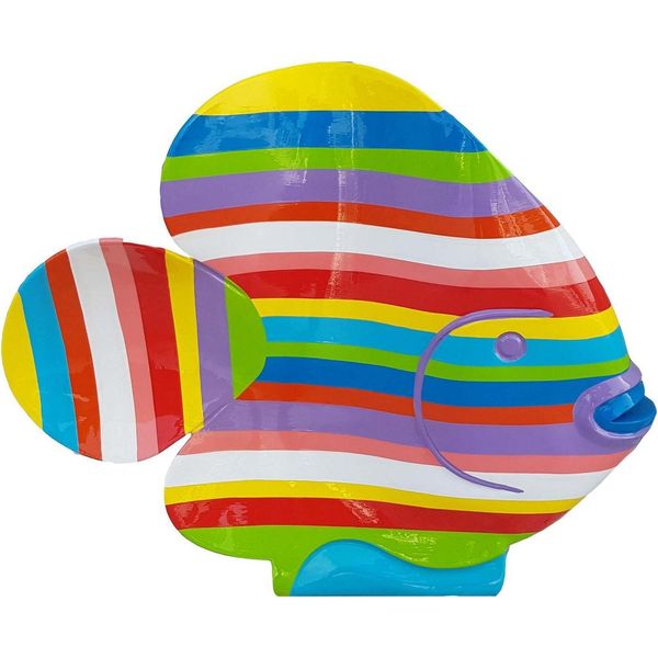 Decorazione Moderna Decorazione Casa Giardino Figura Statua Scultura Astratta 50 Cm Pesce-image